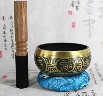 

Tibetan Sing Bowl Nepalese Buddhist Tibetan Chanting Yoga Meditation Bowl Buddhist Sound Therapy Bowl Copper Religion Carft LF04