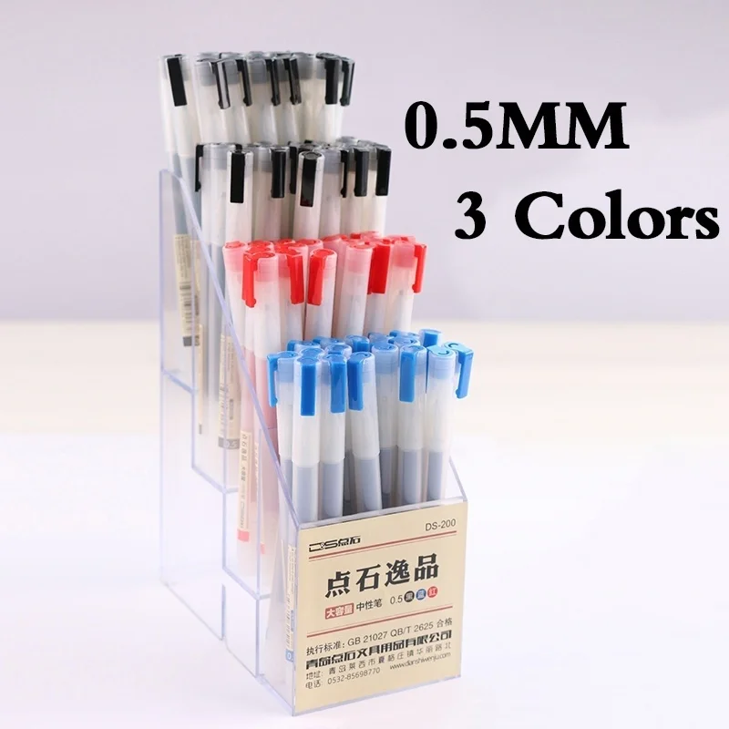 12Pcs MUJI Style 0.5mm Gel Pen Black/Red/Blue Ink Pen Maker Pen School Office Supply Stationery for Student Exam Writing