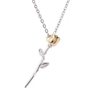

SanLan 10pcs 925silver Rose Flower Charms Rose Necklace