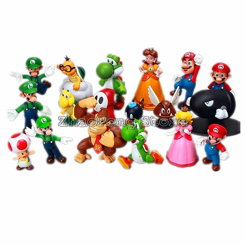 18 pcs/lot Super Mario Bros Luigi PVC Action Figures Game mario collection doll kid toys brinquedos Gifts 18 pcs/lot Super Mario Bros Luigi PVC Action Figures Game mario collection doll kid toys brinquedos Gifts