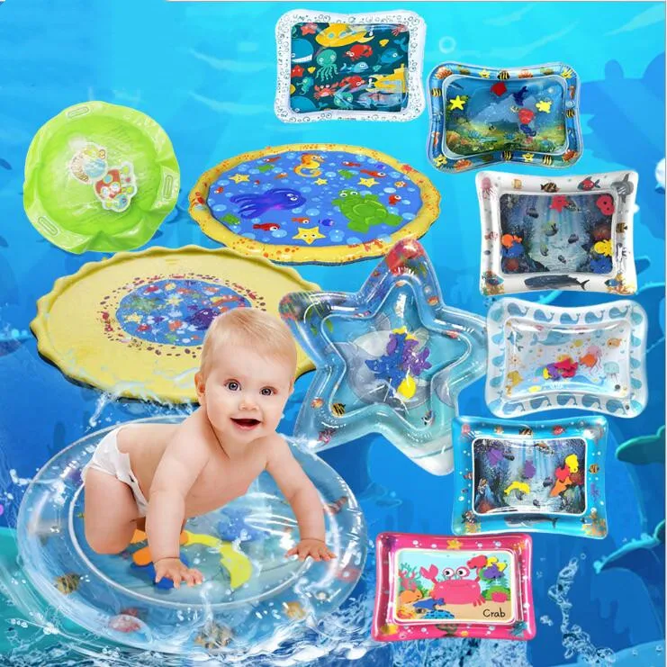 

Inflatable Baby Water Mat Infant Tummy Time Playmat Toddler Fun Activity Play Center for sensory stimulation, motor skills