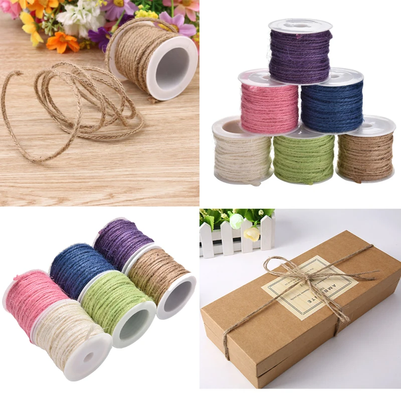 

Jute Twine 10Meter Natural Sisal 2mm Rustic Tags Wrap Wedding Decoration Crafts Twisted Rope String Cord Events Party Supplies