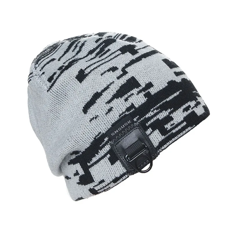 Хип-хоп шляпы Шапки для зимнего катания Голова теплая мужская женская лыжная шапка - Цвет: Серый