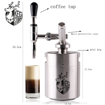 

2L Coffee Maker KEG STORM 304 Stainless Steel Mini keg Bar