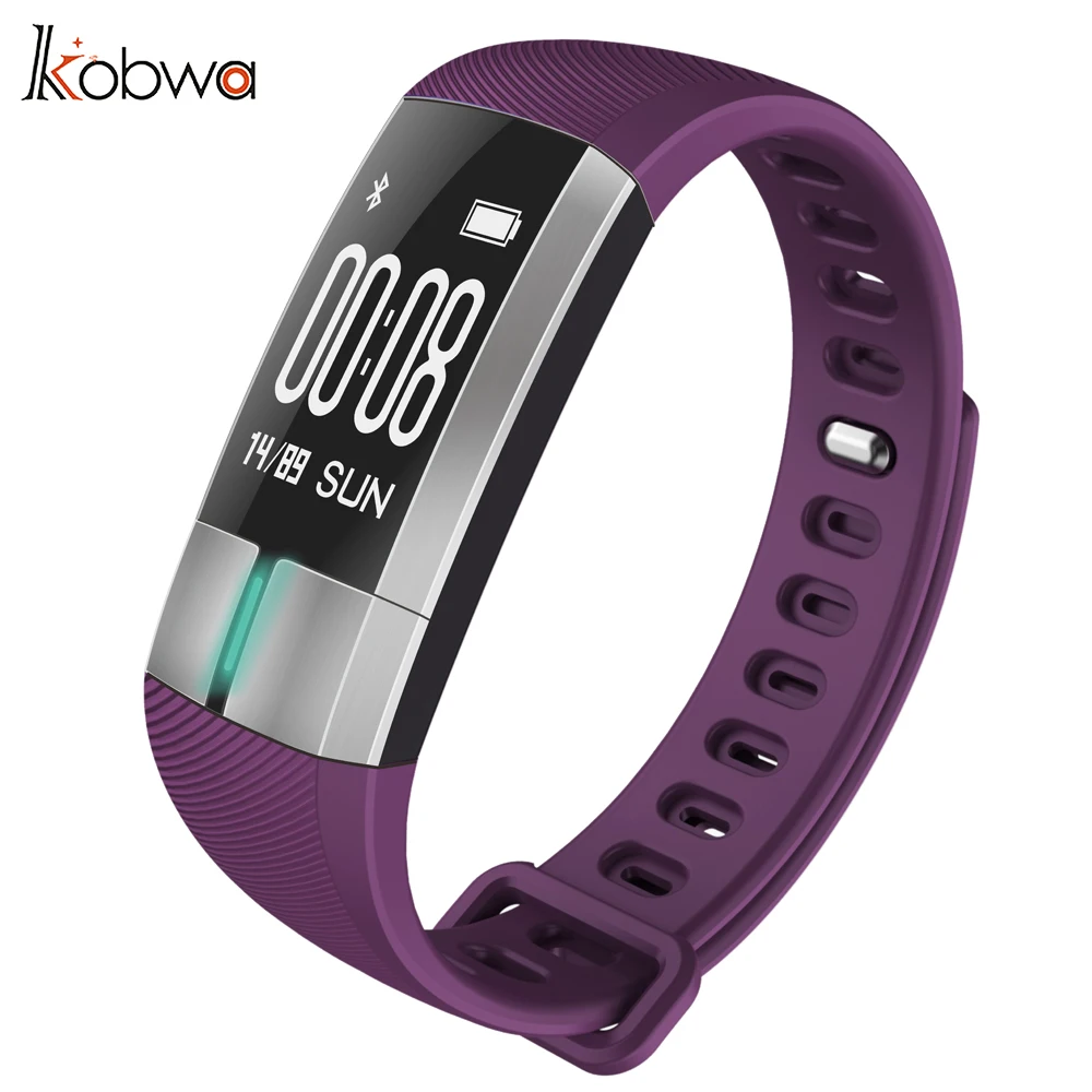 Kobwa Bluetooth Smart Bracelet Blood Pressure Heart Rate Monitor IP67 Sport Fitness Tracker Wristband For Android