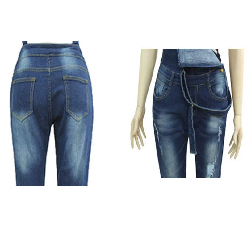 Боди новые высококачественные свободные модные брючные комбинезоны с дырками осенние джинсы джинсовые брюки комбинезон большие размеры S-2XL для женщин B634
