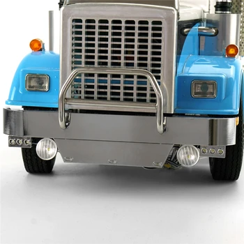 

RC Car Metal Front Bumper with Light for TAMIYA King Hauler Trucks 1/14 DIY Model Car Upgrade Spare Parts Accessories