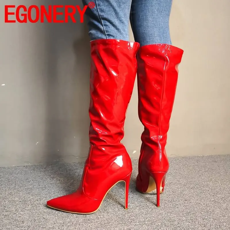 red patent boots