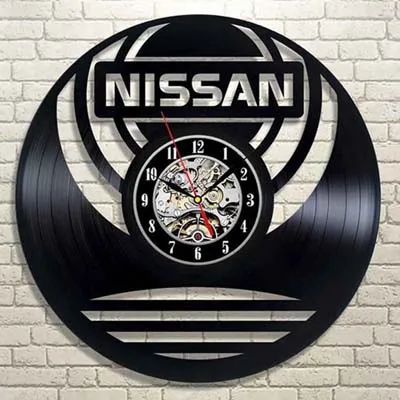 Car Logo Wall Clock Modern Design for Living Room 3D Decorative Hanging Vintage Vinyl Record Clocks Wall Watch Home Decor Silent - Цвет: 14