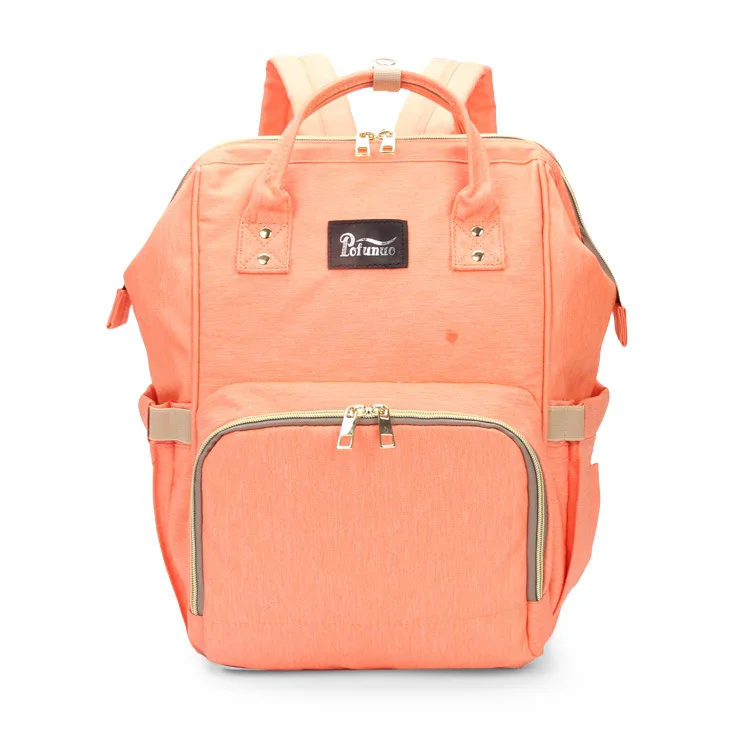 ORANGE PINK Дизайнерская Детская сумка для подгузников, вместительный рюкзак для ухода за ребенком, сумка для мамы и малыша, рюкзак для подгузников, дорожная сумка для беременных - Цвет: ORANGE PINK