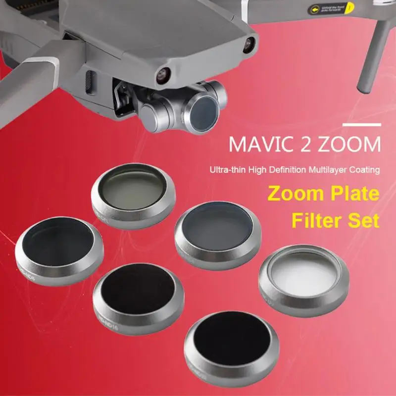 Многослойная пленка для объектива камеры набор фильтров для DJI MAVIC 2 Zoom Drone изготовлен из оптического стекла высокой четкости 94*66*17 мм