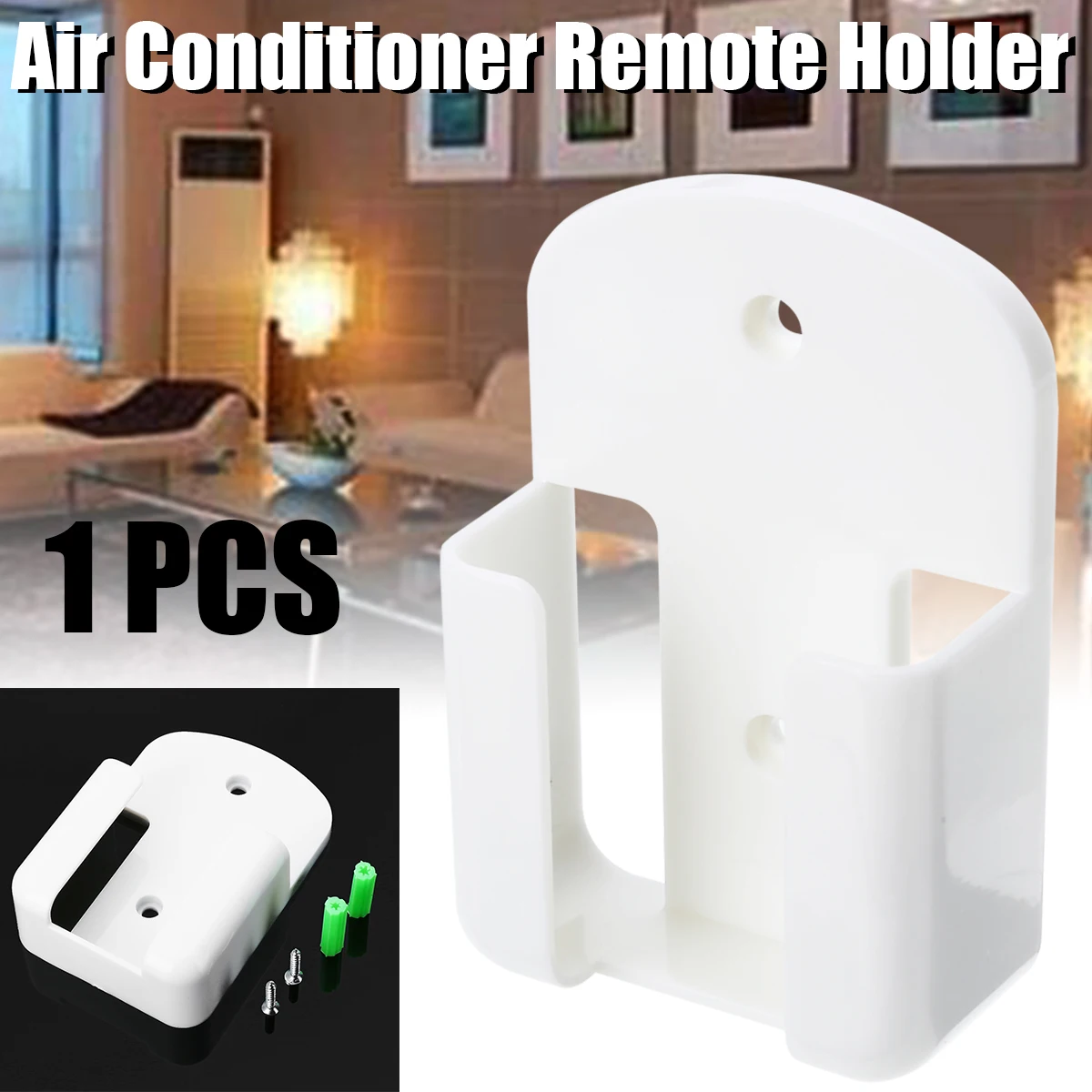 Universal White Air Conditioner TV Remote Control Holder Wall Mounted Box ABS Storage Rack with Screws