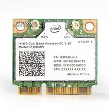 Беспроводной адаптер карта для Intel Dual Band 3160AC 3160HMW ac Половина Mini PCI-E Wi-Fi Bluetooth 4,0 для hp SPS 710662-001 аккумулятор большой емкости 710662