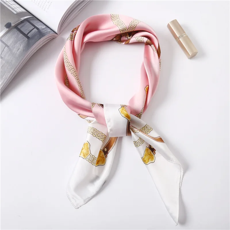 LaMaxPa 2018 Women New Fashion Square Silk Scarf F Pattern High Soft Satin Scarf Elegant Hair Tie Band Neckerchief