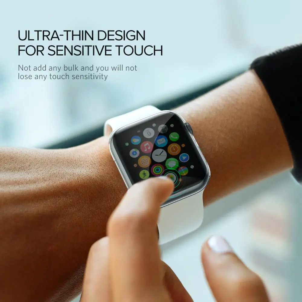 Ugreen 2 шт чехол для Apple протектор для часов чехол серия 4 44 мм Защитная крышка для экрана черный и прозрачный для Apple Watch 4 протектор
