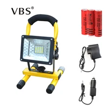 Светодиодный прожектор 30 Вт 24 светодиода портативный прожектор 2000лм водонепроницаемый наружный перезаряжаемый свет мощность от 3x18650 батареи