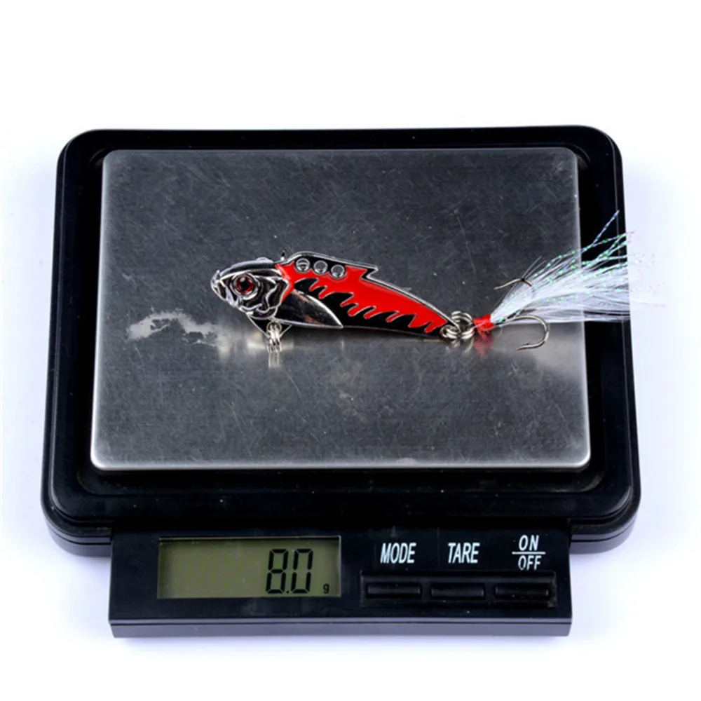 FISHINAPOT 1 шт. металлическая Приманка VIB с перьями 5 см 8 г колебания ложка приманка