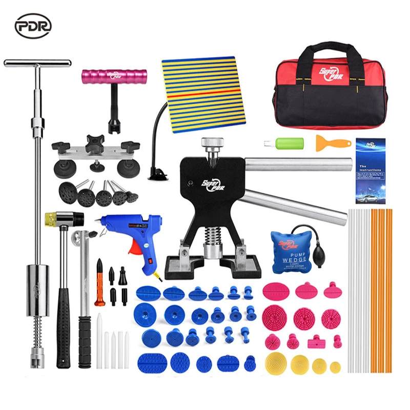 PDR Tools Paintless Dent Repair Dent Removal Car Dent Repair Hail Damage Repair Dent Puller Reflector Board Glue Gun Tool Sets