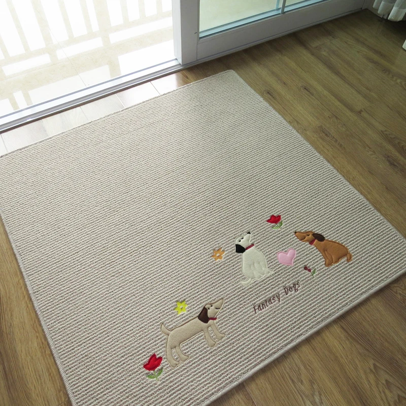 Free Shipping 80*80CMAnti skid Rug Winter Washable Cute Dogs Square