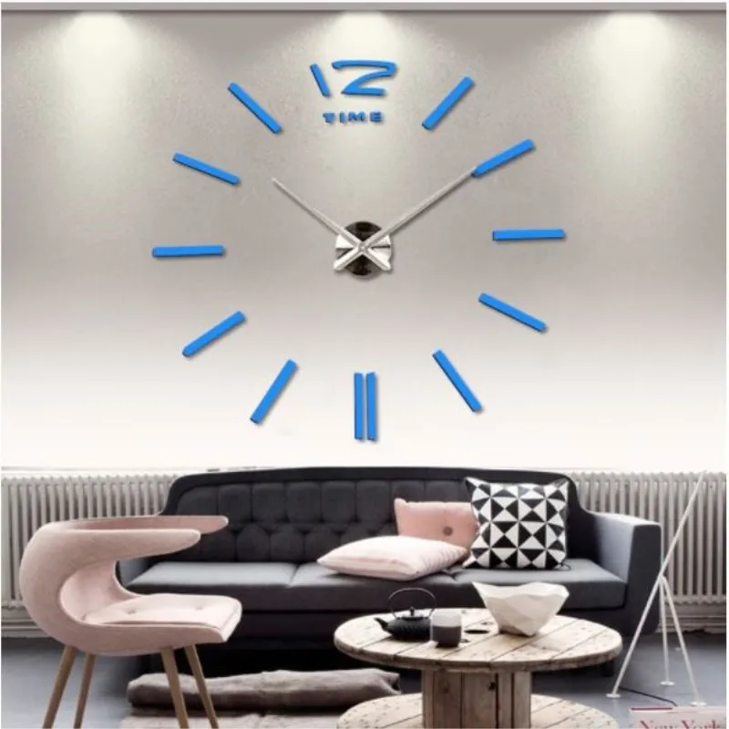 3D настенные часы большие настенные часы 3D сделай сам зеркальные наклейки для гостиной домашний декор модные часы кварцевые часы 5 цветов