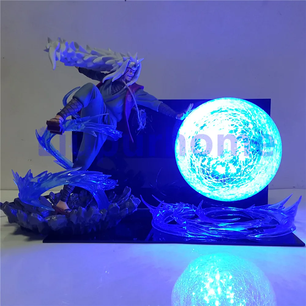 Наруто фигурка Jiraiya Rasengan Led сцена модель игрушки Аниме Наруто Shippuden figulas coleccion US EU штекер Декор Светильник