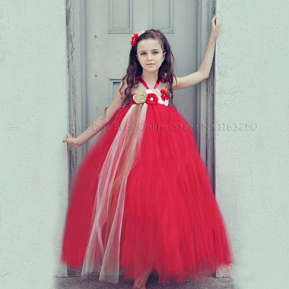 Fashion Infant Princess Baby Red Dress 1st Birthday Tutu Cute Toddler