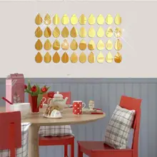 50Pcs 3D Mirror Raindrop Vinyl Removable Wall Sticker Decal Home Decor Art DIY baby room wallpaper for kids room door sticker