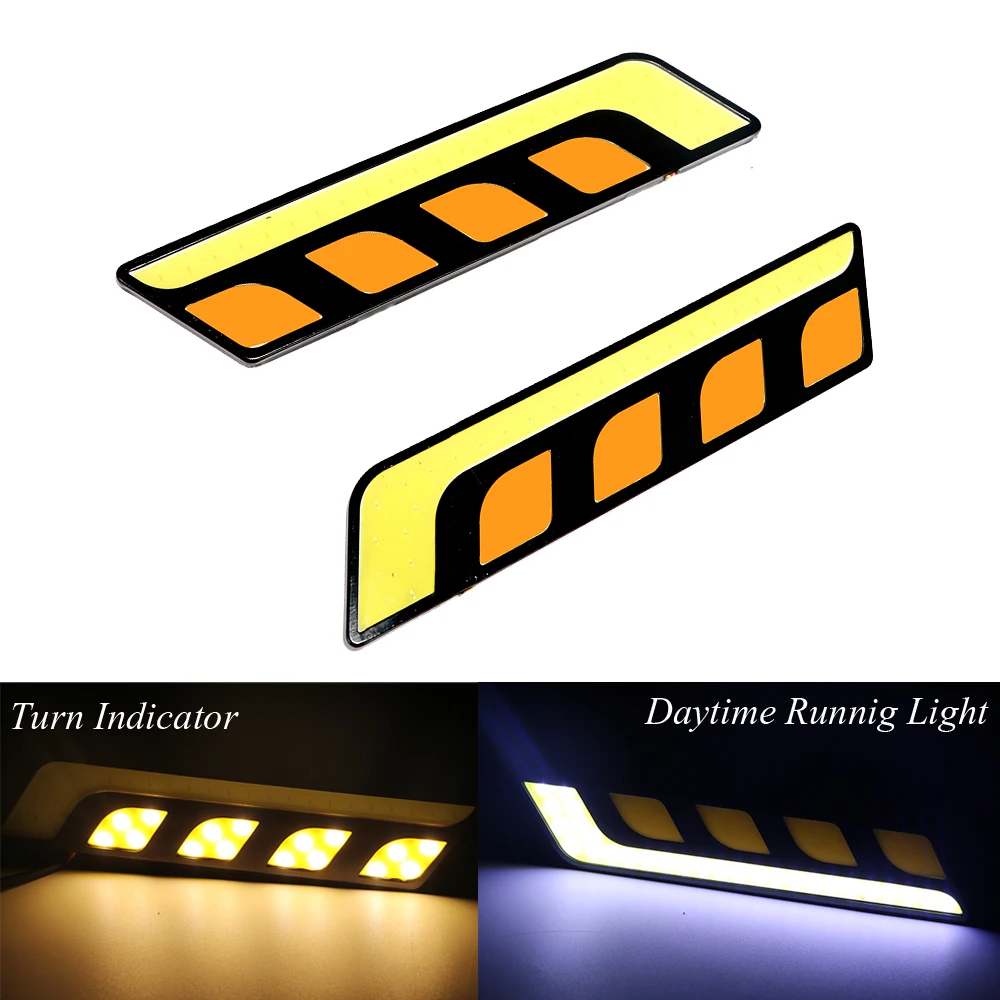 

2PCS LED Car DRL Daytime Running Lights Auto Turn Signal Lamps Turn Indicators LED Day Light Bar Car-styling Universal