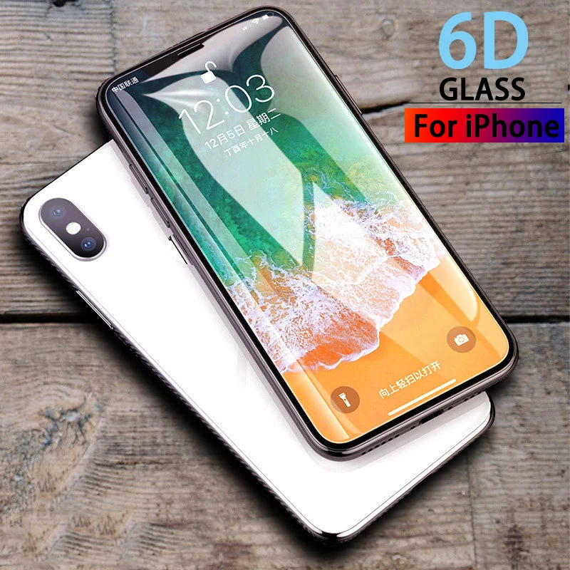 Защитное стекло закаленное 6D для iPhone 8/7/6/6 S Plus/X|Защитные стёкла и плёнки| |