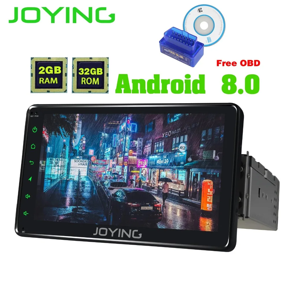 

7"JOYING Single Din Head Unit Universal Android 8.0 Car Radio Stereo Tape Recorder Support Steering wheel GPS Navigation player