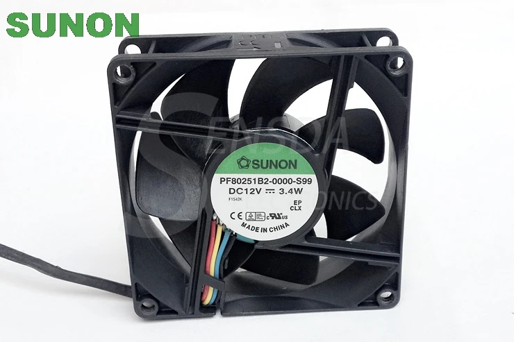 Оригинальный вентилятор для осевого охлаждения Sunon PF80251B2 0000 S99 12 В 3 4 Вт 8025 80 мм 8 см