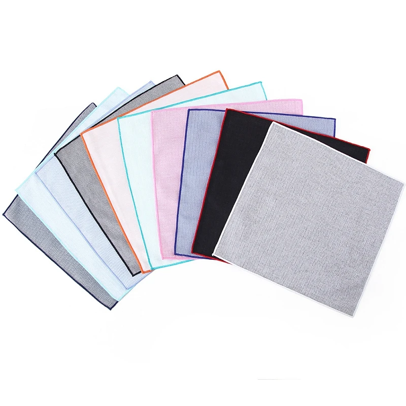 

Men Handkerchief Solid Color Hankies For Wedding Party Business Groom Suit Pocket Polyester Square Handkerchief Chest Hanky