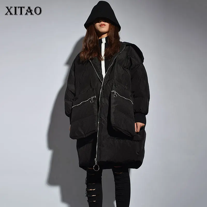 [XITAO] Женская зимняя Весенняя модная новая куртка с капюшоном и воротником
