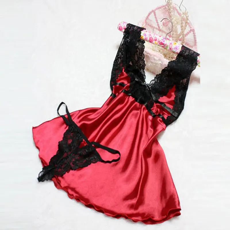 

Sexy Lingerie Women's Nightwear Underwear G-string Babydoll Sleepwear Lace Dresses