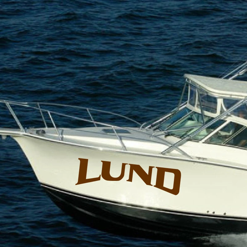 Set of 2 Decals For Lund Boat Decor Vinyl Stickers Removable Waterproof  Decals For Lund Fishing Boat Decoration