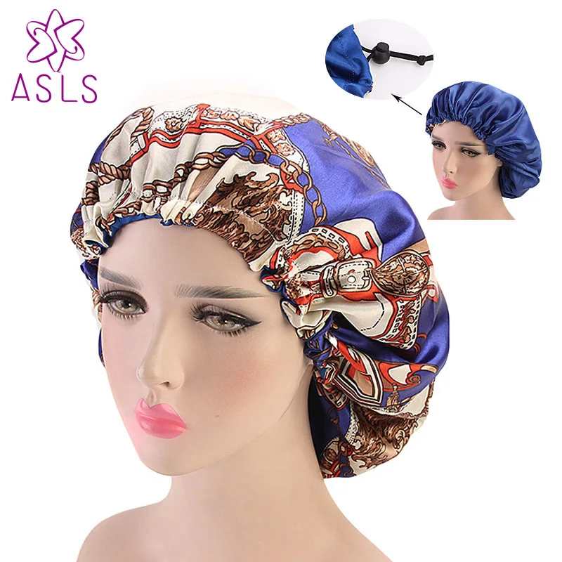 Новые женские двухслойные шелковистые DU-RAG шапочка для душа волнистые шапки тряпки цветочный чепчик салонная шляпа тюрбаны аксессуары для волос