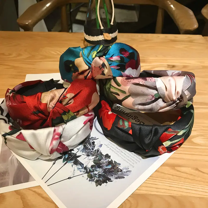 

2 Pieces/ Lot Korean Style Girls' Hairband Creative Knotted Refresh Color Blocking Easy Matching Personal Party Headband