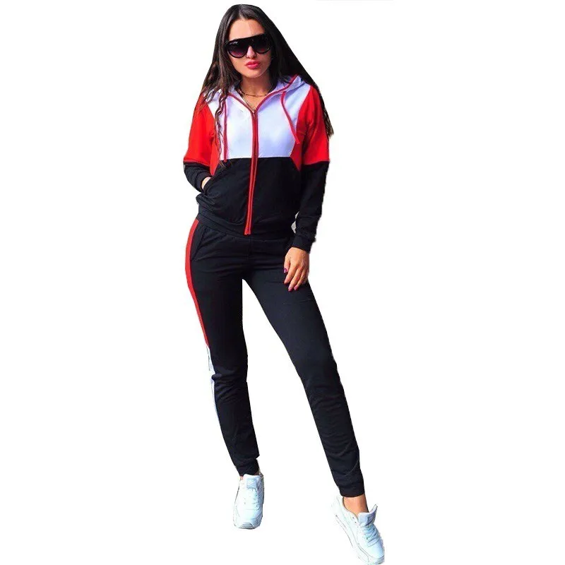 2018 Autumn Tracksuit 2pcs Women Set Hoodies Crop Top Sweatshirt+Side ...