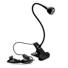 Flexible USB Rechargeable LED Light Clip-on Bed Table Desk Study Reading Lamp