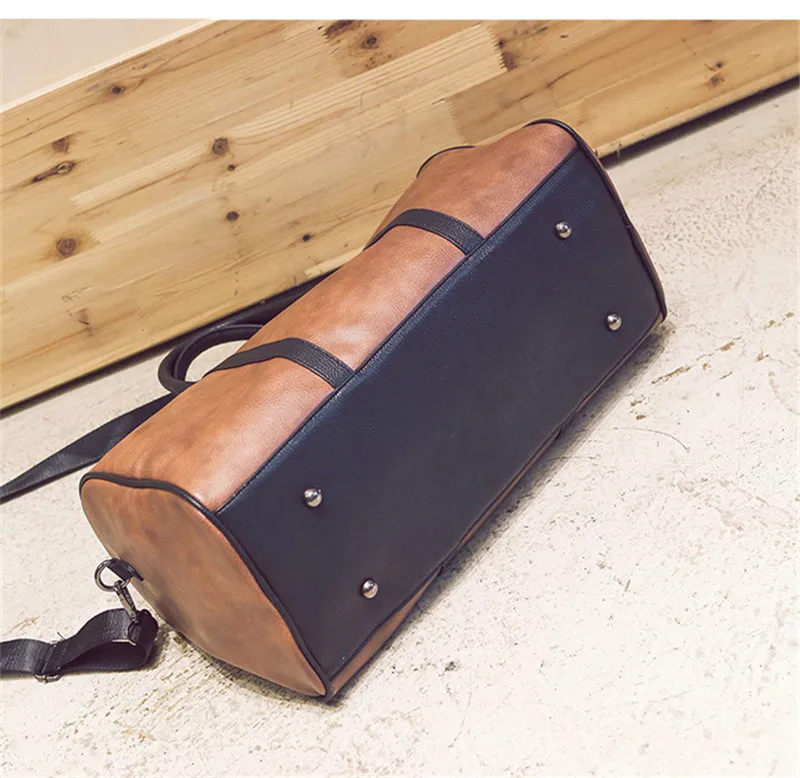 PU кожаная дорожная сумка   Повседневные вещевые  высоко-качественные сумки для мужчин путешествий     Большая ёмкости Чемодан  2018
