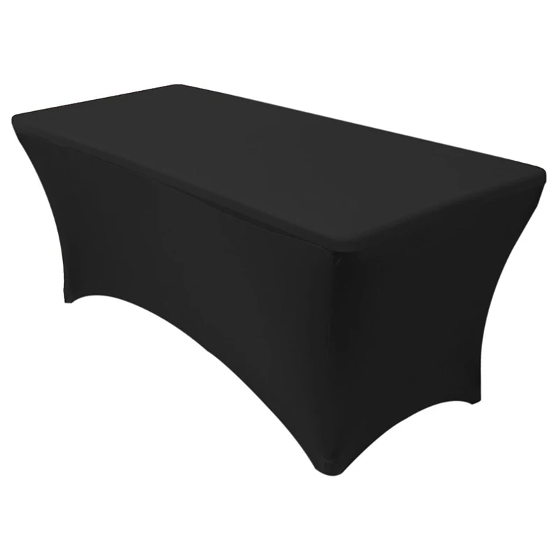 

Lellen 4ft 6ft 8ft Rectangular Solid Tableclothes Stretch Spandex Elasticity Tight Table Cover Tradeshows Table Cloth weddings