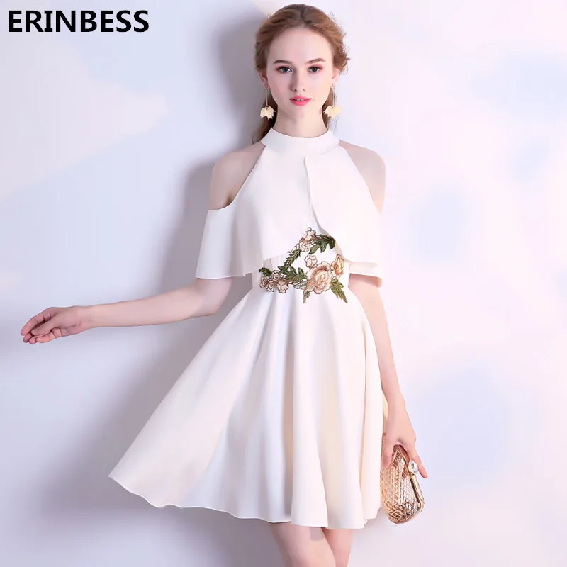 

Vestido De Festa Halter Neck Satin With Flowers Bridesmaid Dresses Formal Party Gowns Bridesmaid Dress Robe Demoiselle D'honneur