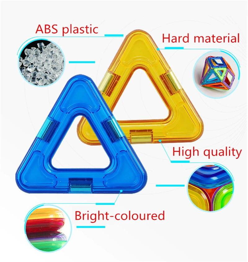 47 шт. большой размер магнитные строительные блоки игрушки треугольник квадратный Конструктор Обучающие магнитные игрушки для детей подарок