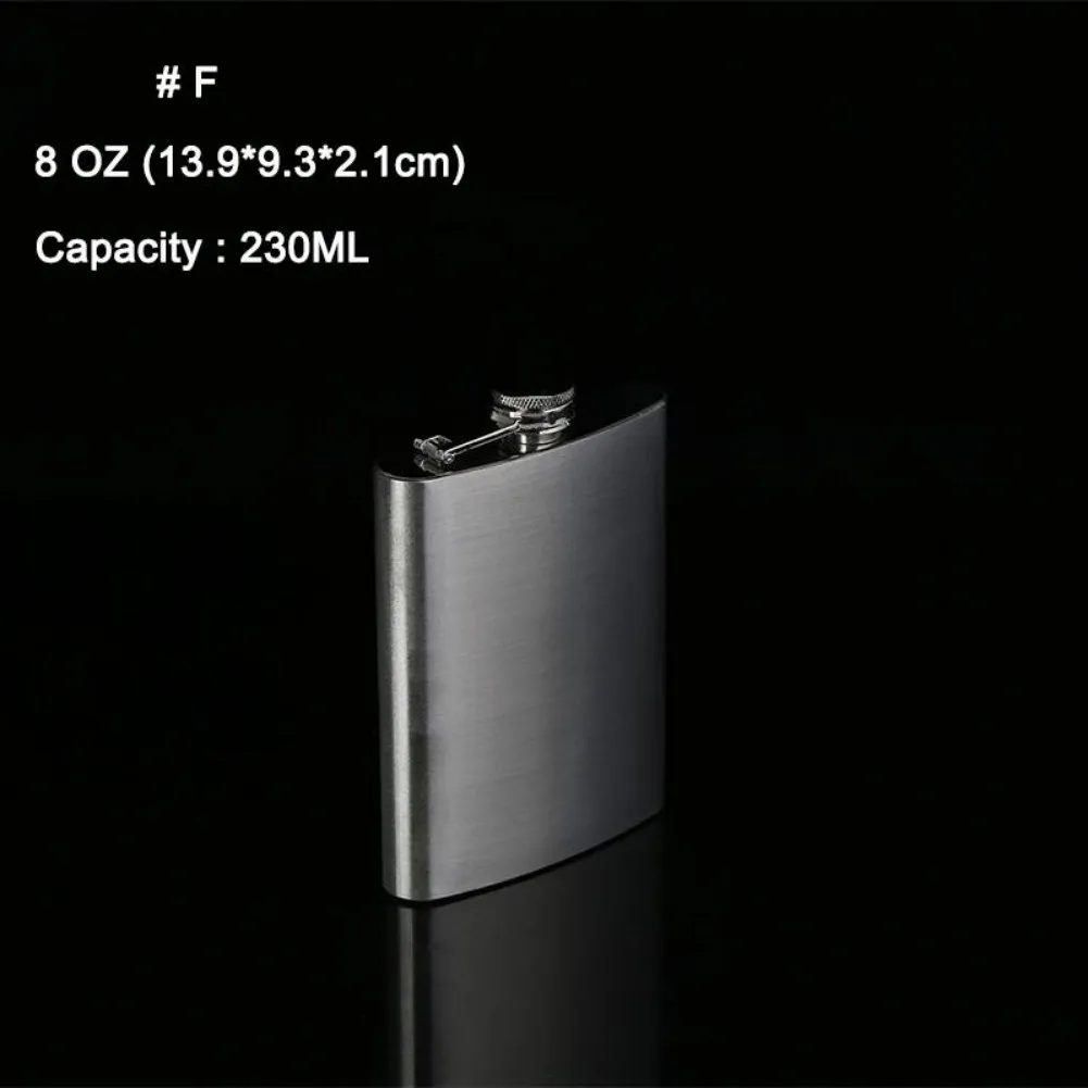 Portable 1/3/4/5/6/8/9/10oz Stainless Steel Wine Pot Hip Liquor Whiskey Alcohol Flask Cap and Funnel Hip Flask - Цвет: F
