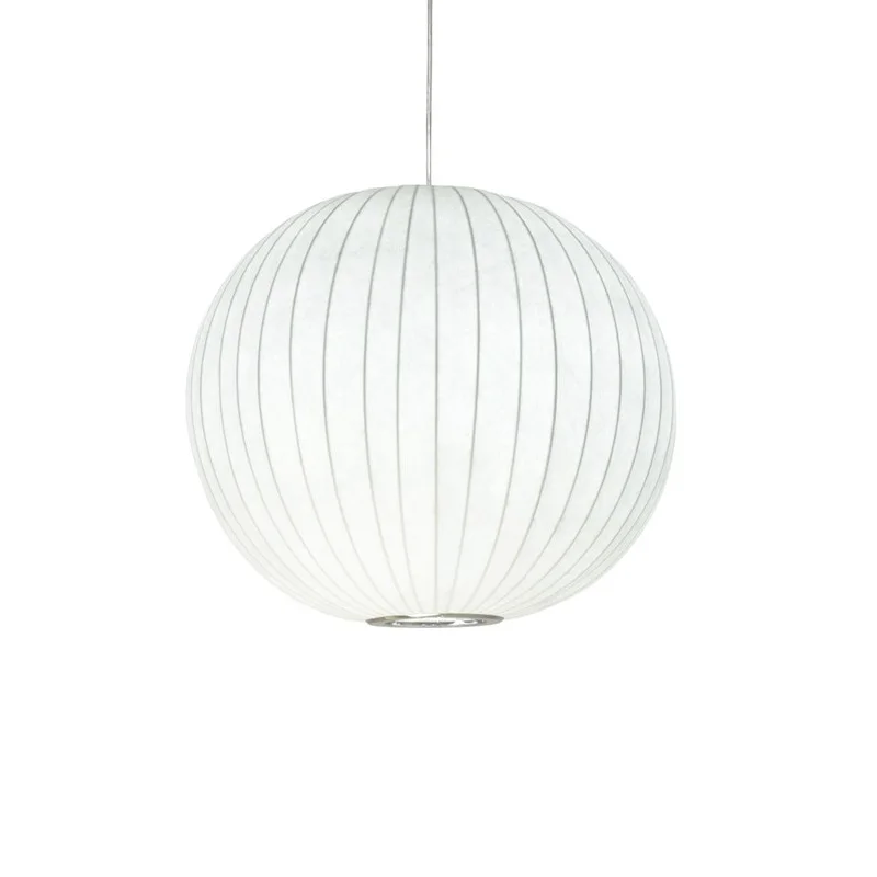 Ball Pendant Lamp White Silk Metal Moon Pendant Lights Cute  Lighting Fixtures Hanging Suspension Lustres Homedecor PL315