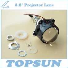 Free Shipping 3 Inch WST Bixenon Projector Lens with TC H1 35W HID lamp, Ballast and Shroud for Car Headlight Retrofit