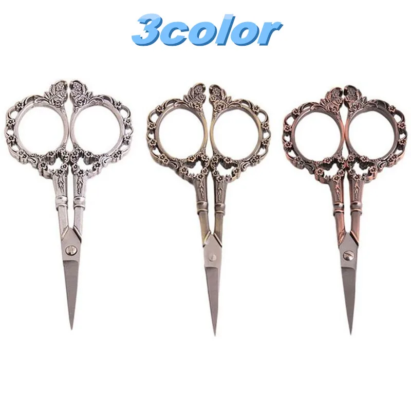 Antique Floral Pattern Sewing scissors DIY Sewing thread ...