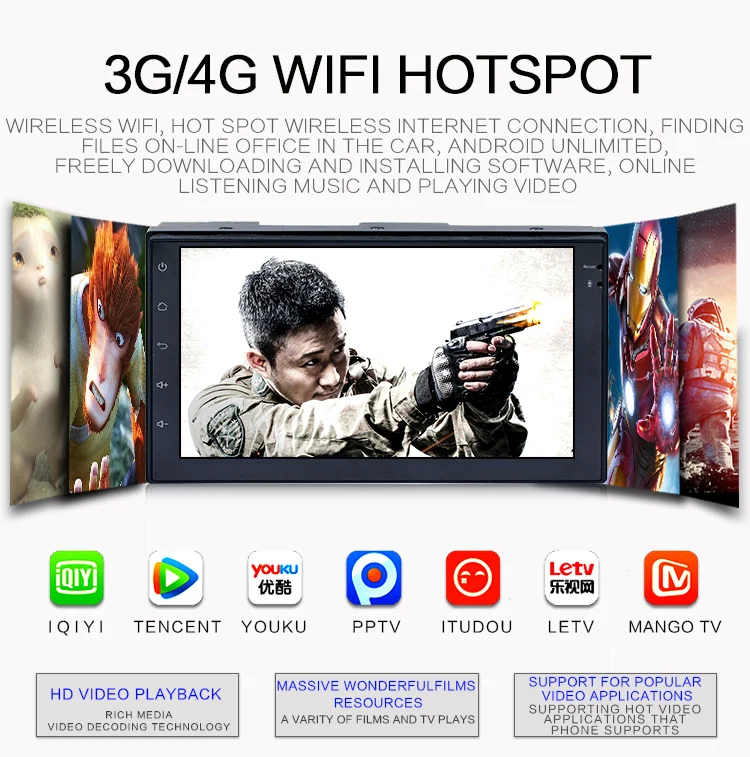 ANLUD Car Multimedia Player GPS 7 Touch Screen Android Universal MP5 Player 2DIN In-Dash FM Radio For TOYOTA Rear View Camera (4)