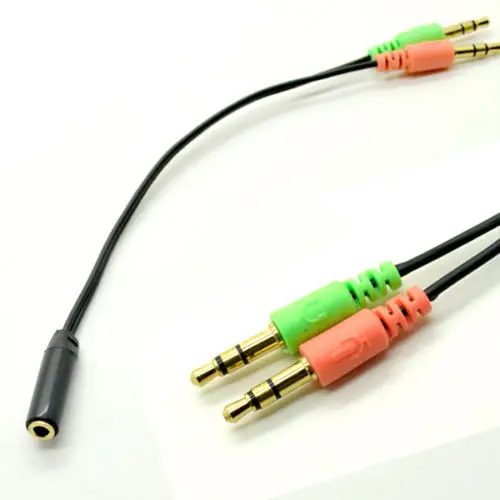 

Smartphone Headset To PC Adapter Audio Cable 3.5mm Female To 3.5mm Dual Male