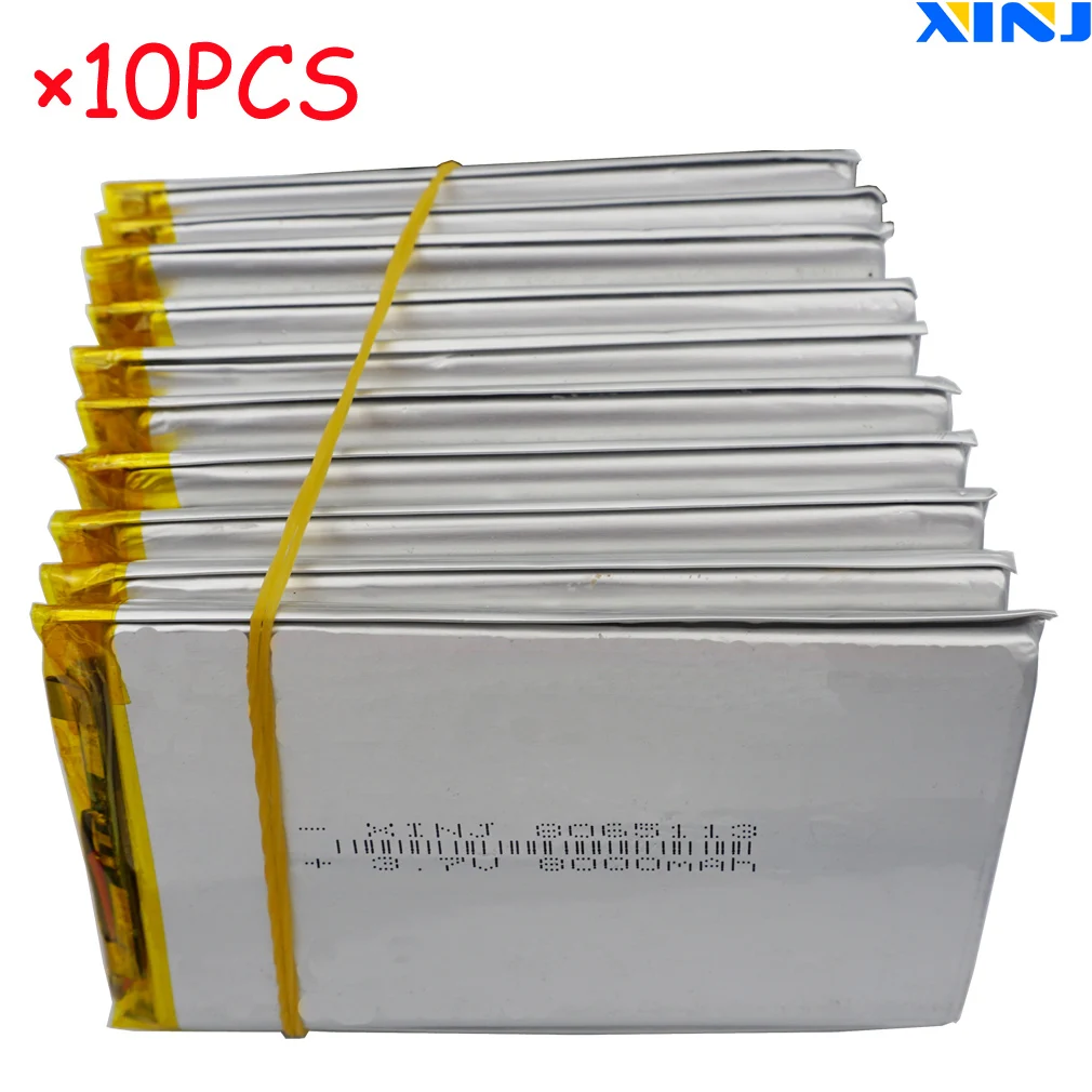 XINJ 10pcs 3.7V 8000mAh Li Lithium Polymer Battery 8065113 For Phone GPS ipod PAD MID Portable DVD Power Bank Tablet PC IPTV | Электроника